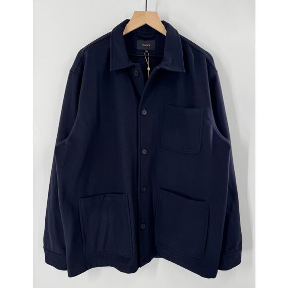 Quince Mens Italian Wool Chore Jacket Cadet Blue XXL Barn Coat Navy 2XL NWT